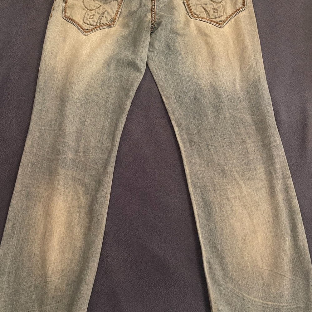Brand New Mek DNM Men's Bootcut Jeans - light blue with Tan